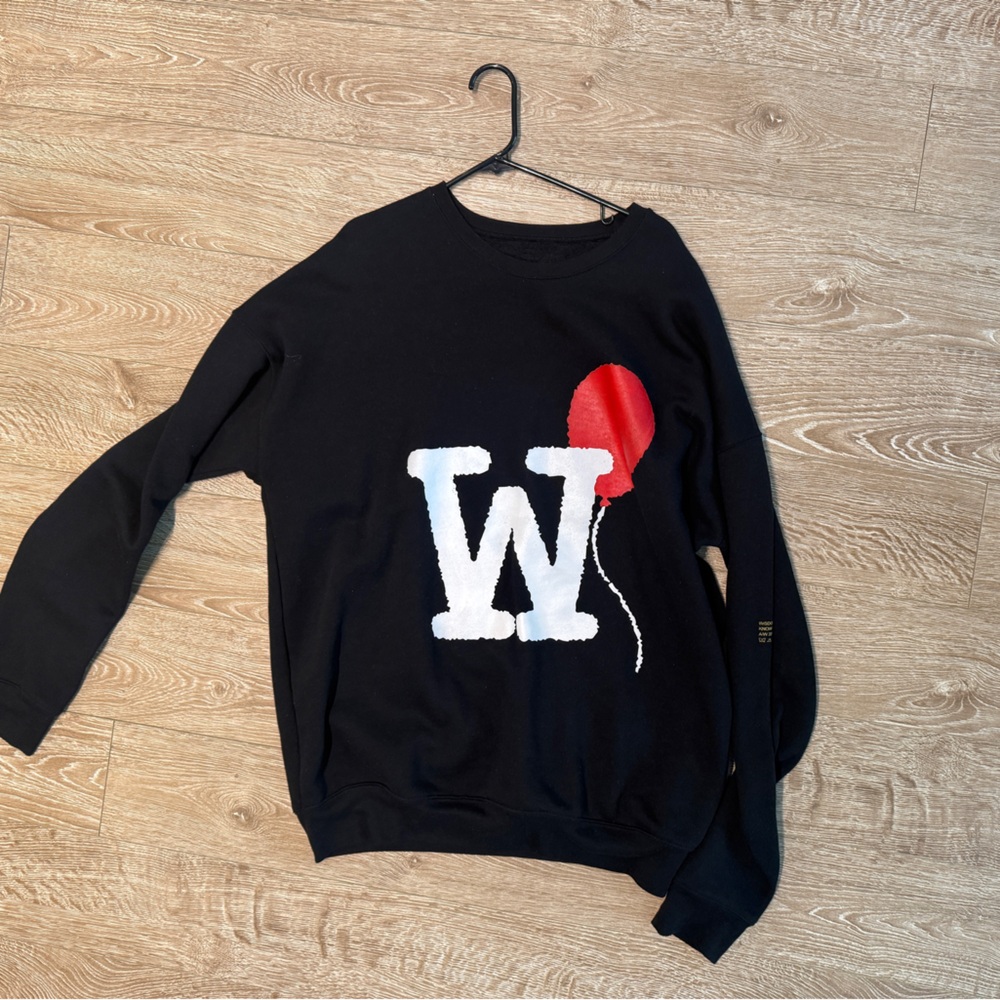 Black Sweatshirt with Red Balloon Design